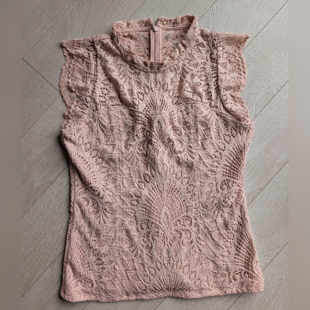 Make An Offer, Donating Soon - WHBM Pink Lace Top